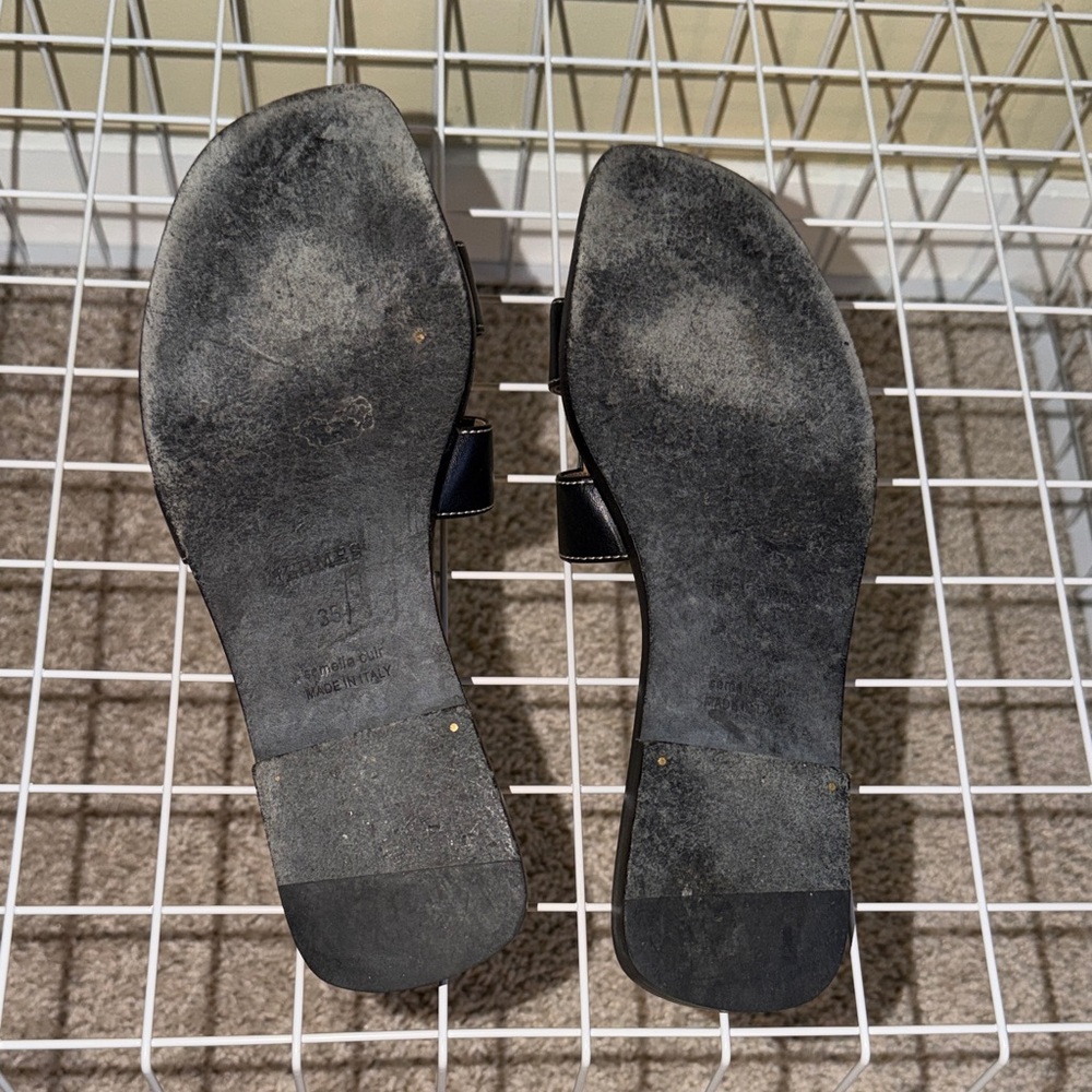Hermes Black Oran Sandals 35 - Picture 11 of 15